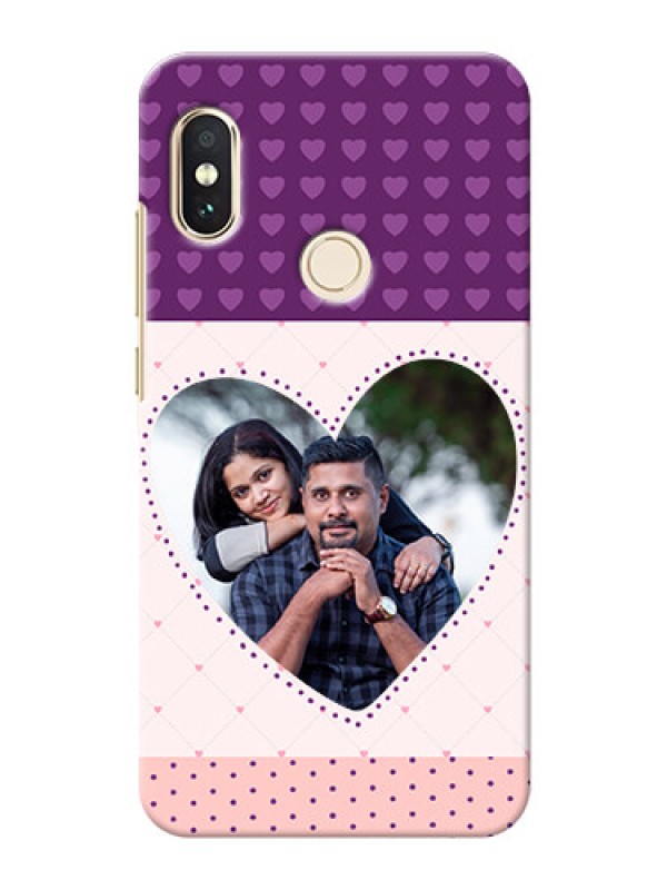 Custom Redmi Note 5 Pro Mobile Back Covers: Violet Love Dots Design
