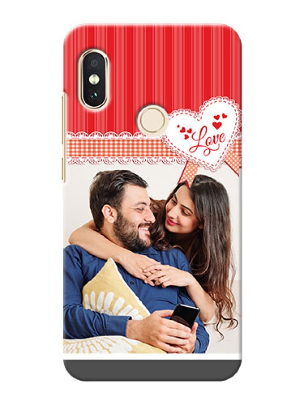 Custom Redmi Note 5 Pro phone cases online: Red Love Pattern Design