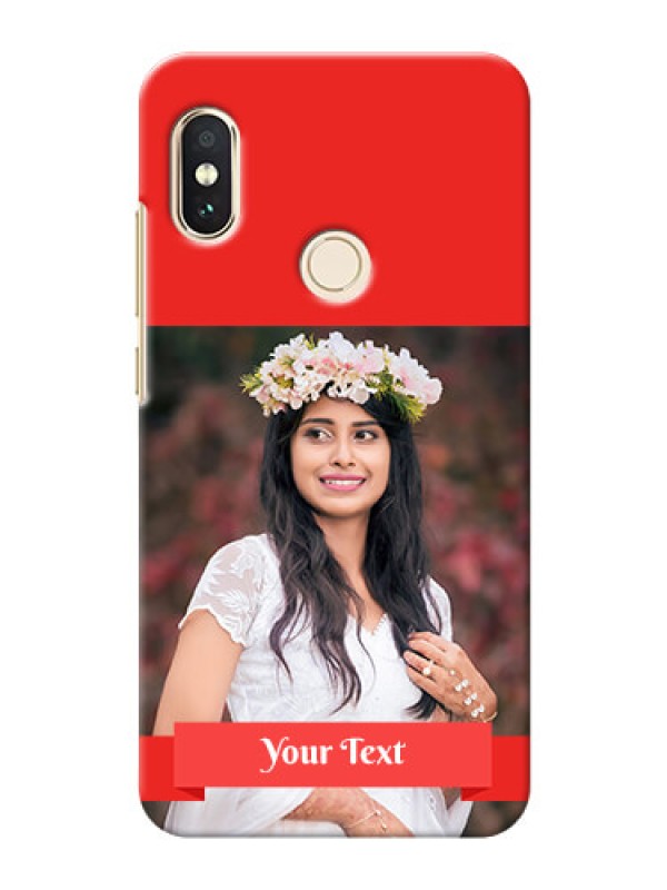 Custom Redmi Note 5 Pro Personalised mobile covers: Simple Red Color Design