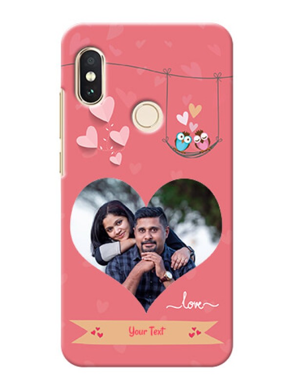 Custom Redmi Note 5 Pro custom phone covers: Peach Color Love Design 
