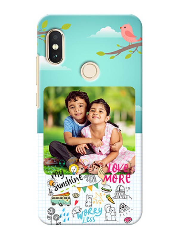 Custom Redmi Note 5 Pro phone cases online: Doodle love Design