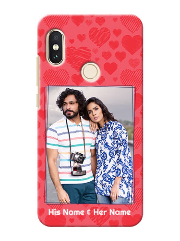 Custom Redmi Note 5 Pro Mobile Back Covers: with Red Heart Symbols Design