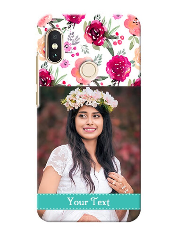 Custom Redmi Note 5 Pro Personalized Mobile Cases: Watercolor Floral Design