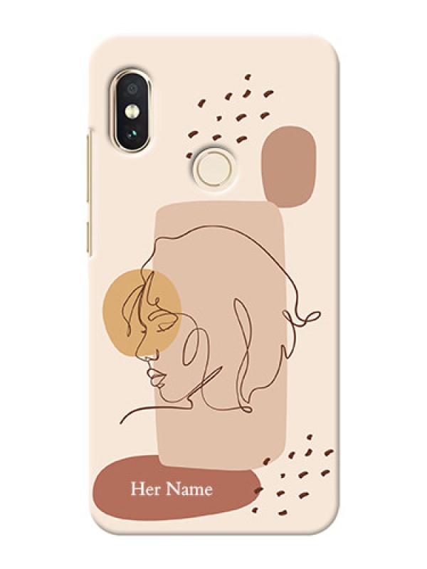 Custom Redmi Note 5 Pro Custom Phone Covers: Calm Woman line art Design