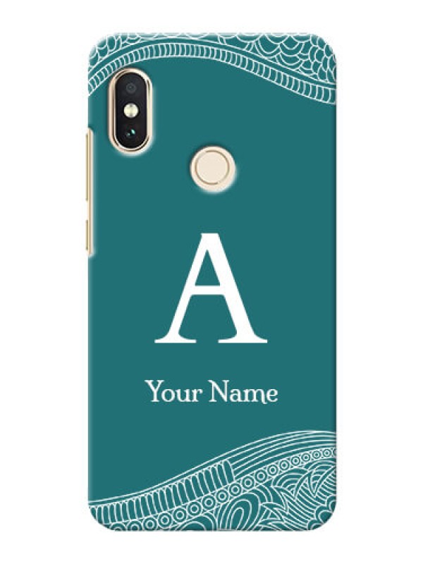 Custom Redmi Note 5 Pro Mobile Back Covers: line art pattern with custom name Design