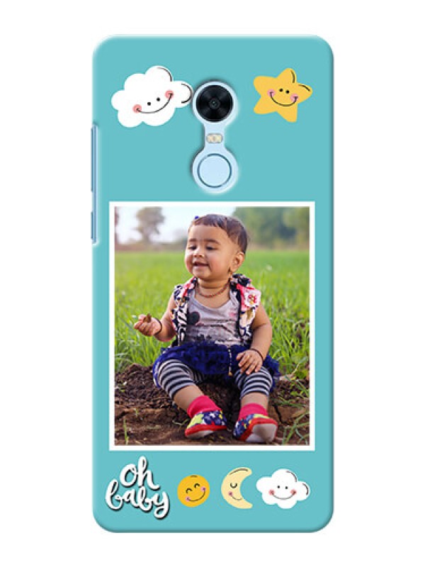 Custom Xiaomi Redmi Note 5 kids frame with smileys and stars Design