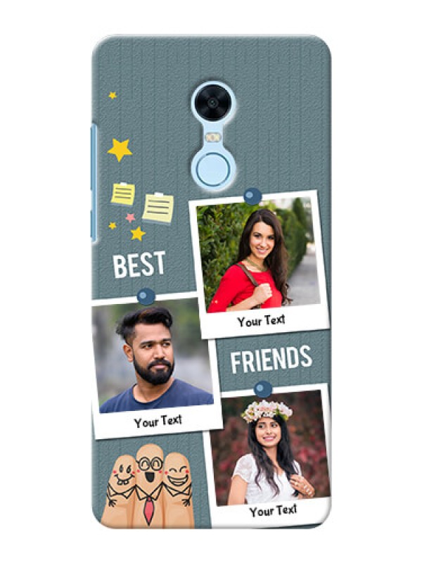 Custom Xiaomi Redmi Note 5 3 image holder with sticky frames and friendship day wishes Design