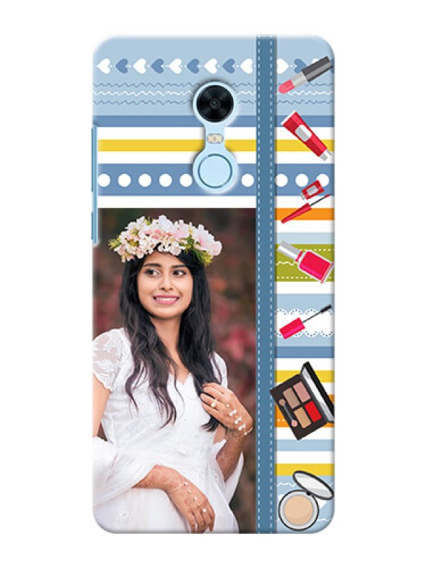Custom Xiaomi Redmi Note 5 hand drawn backdrop with makeup icons Design