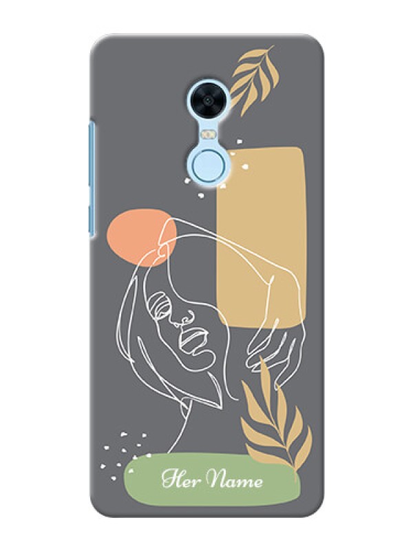 Custom Redmi Note 5 Phone Back Covers: Gazing Woman line art Design