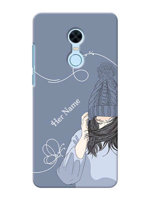 Custom Redmi Note 5 Custom Mobile Case with Girl in winter outfit Design