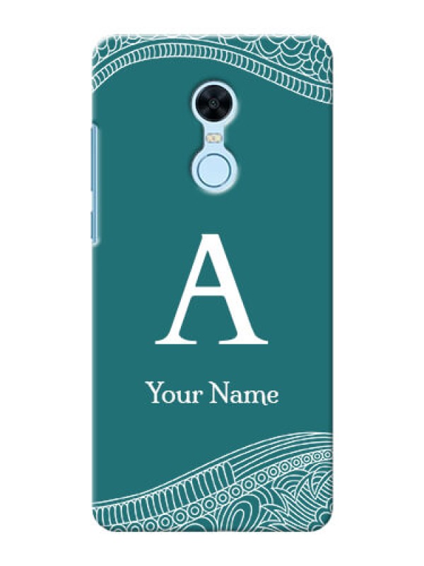 Custom Redmi Note 5 Mobile Back Covers: line art pattern with custom name Design