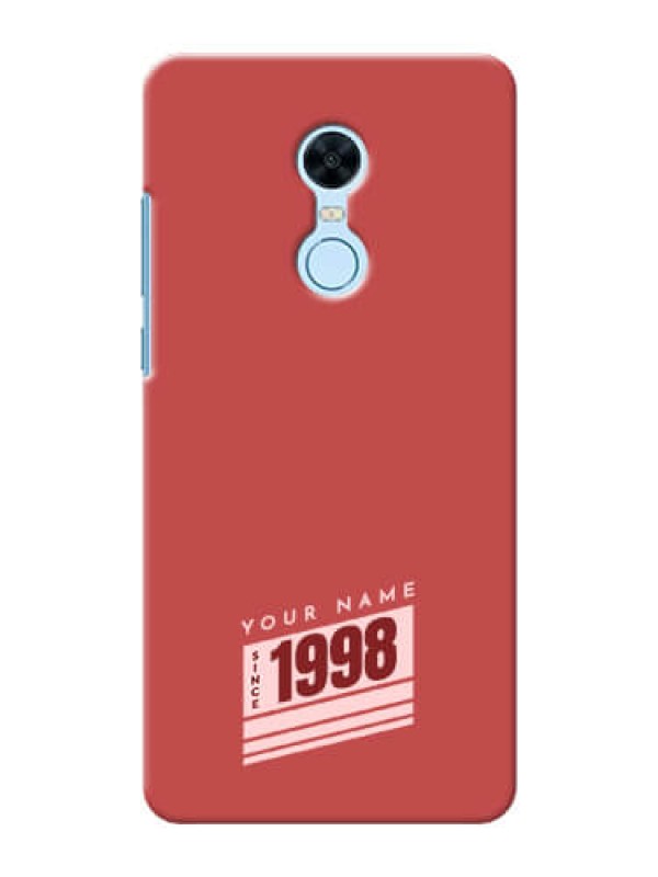Custom Redmi Note 5 Phone Back Covers: Red custom year of birth Design