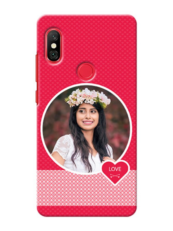 Custom Redmi Note 6 Pro Mobile Covers Online: Pink Pattern Design