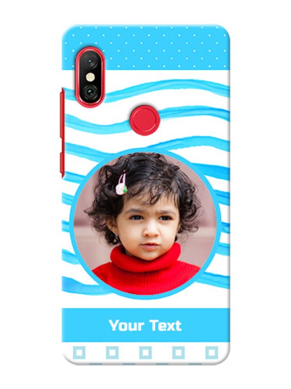 Custom Redmi Note 6 Pro phone back covers: Simple Blue Case Design