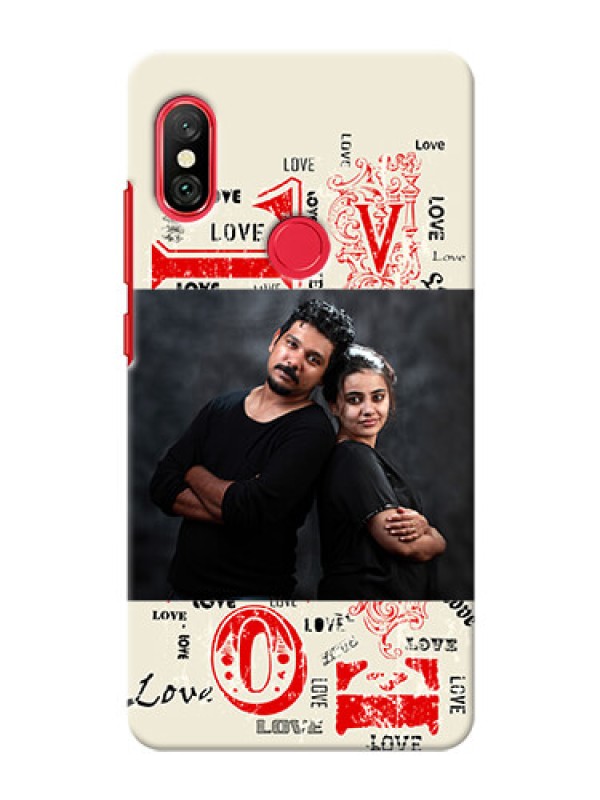 Custom Redmi Note 6 Pro mobile cases online: Trendy Love Design Case