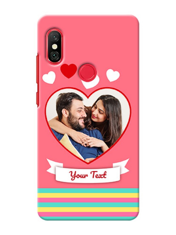 Custom Redmi Note 6 Pro Personalised mobile covers: Love Doodle Design