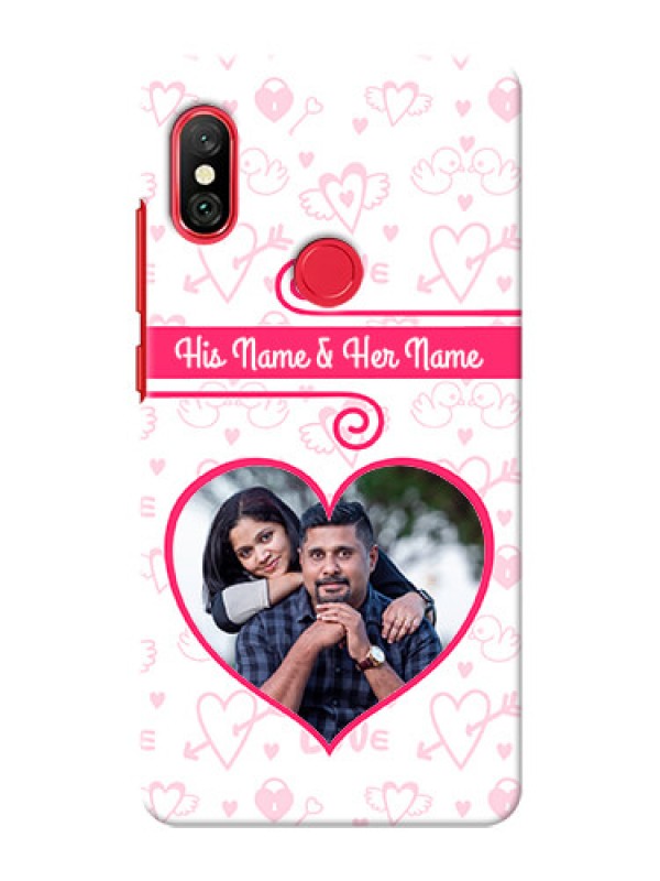 Custom Redmi Note 6 Pro Personalized Phone Cases: Heart Shape Love Design