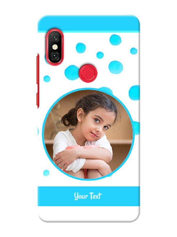 Custom Redmi Note 6 Pro Custom Phone Covers: Blue Bubbles Pattern Design