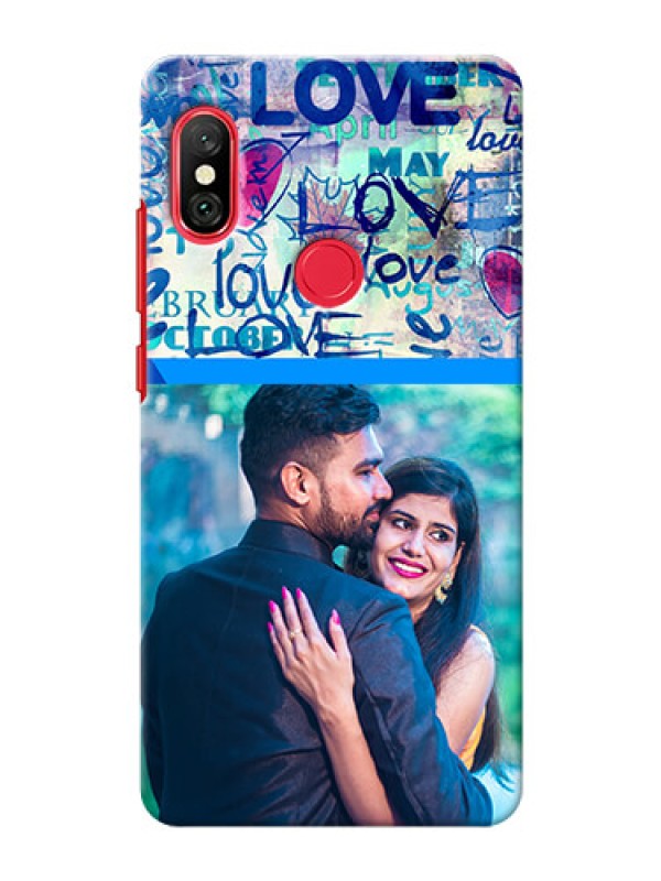 Custom Redmi Note 6 Pro Mobile Covers Online: Colorful Love Design