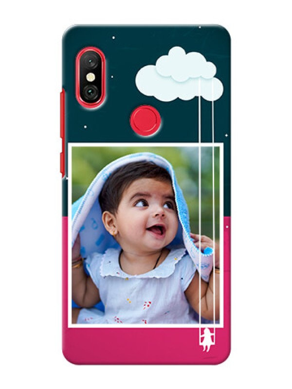 Custom Redmi Note 6 Pro custom phone covers: Cute Girl with Cloud Design