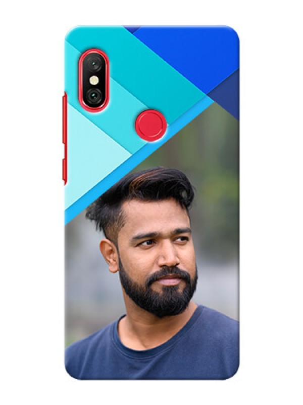 Custom Redmi Note 6 Pro Phone Cases Online: Blue Abstract Cover Design
