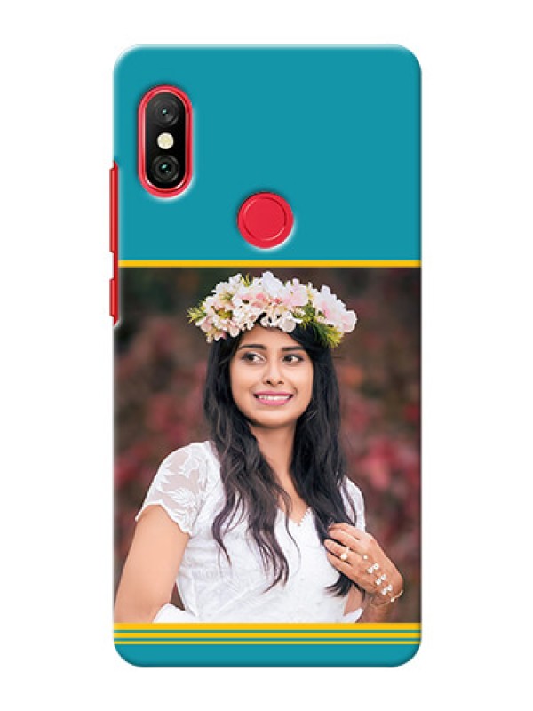 Custom Redmi Note 6 Pro personalized phone covers: Yellow & Blue Design 
