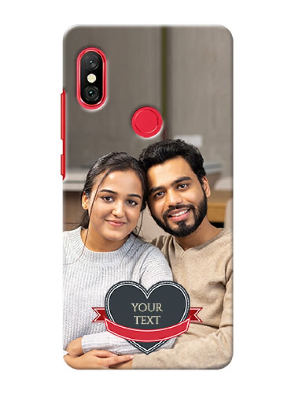 Custom Redmi Note 6 Pro mobile back covers online: Just Married Couple Design