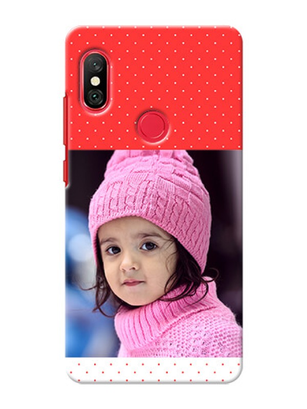Custom Redmi Note 6 Pro personalised phone covers: Red Pattern Design