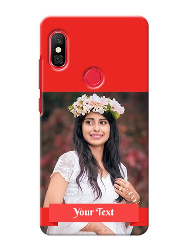 Custom Redmi Note 6 Pro Personalised mobile covers: Simple Red Color Design