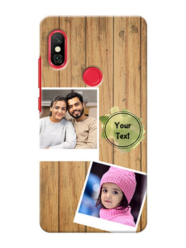 Custom Redmi Note 6 Pro Custom Mobile Phone Covers: Wooden Texture Design