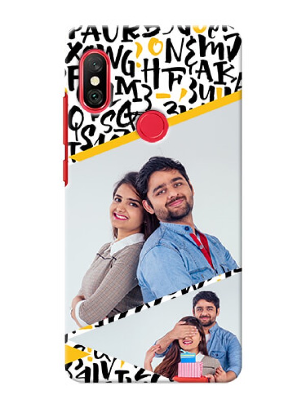 Custom Redmi Note 6 Pro Phone Back Covers: Letters Pattern Design