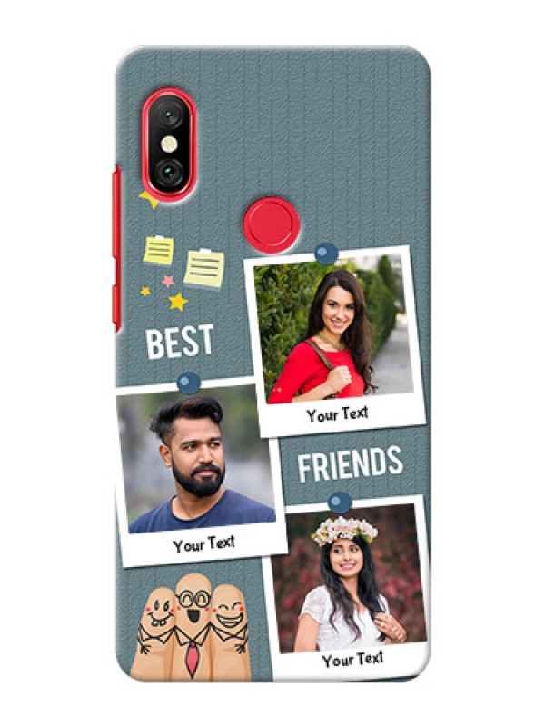 Custom Redmi Note 6 Pro Mobile Cases: Sticky Frames and Friendship Design
