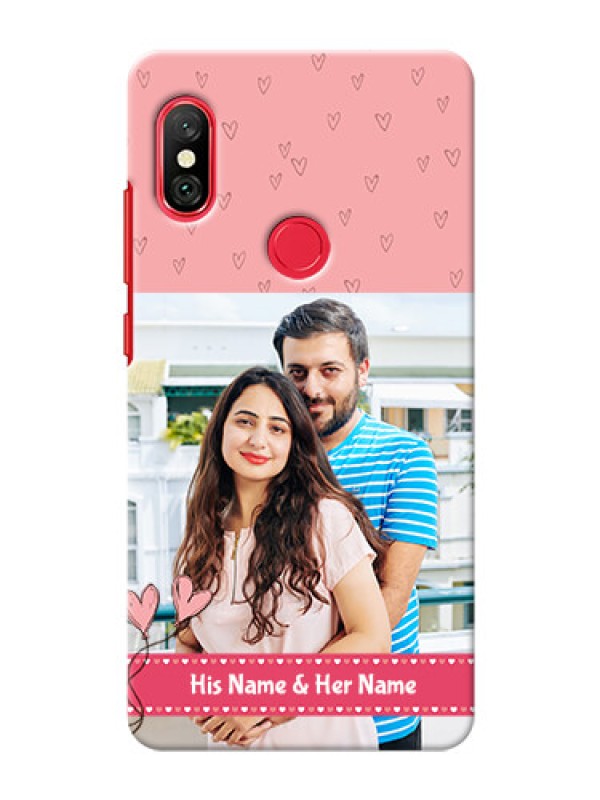 Custom Redmi Note 6 Pro phone back covers: Love Design Peach Color