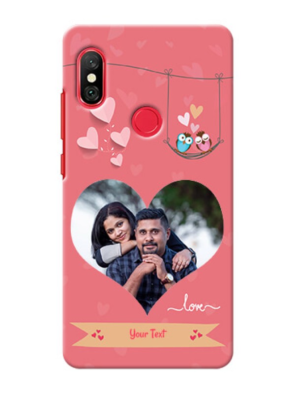 Custom Redmi Note 6 Pro custom phone covers: Peach Color Love Design 