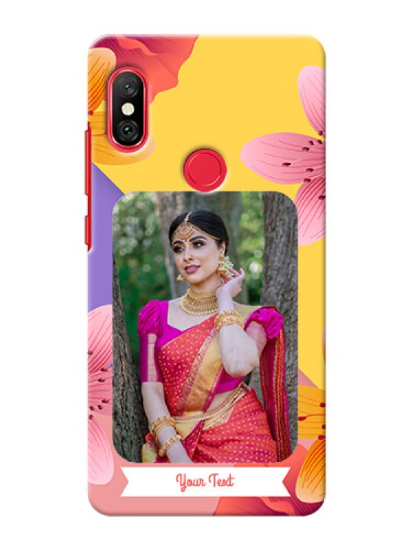 Custom Redmi Note 6 Pro Mobile Covers: 3 Image With Vintage Floral Design