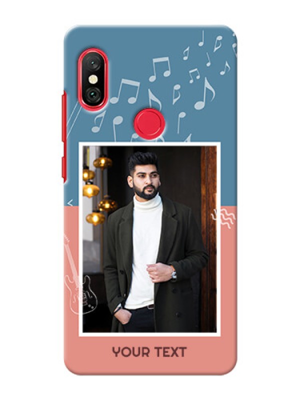 Custom Redmi Note 6 Pro Phone Back Covers with Color Musical Note Design