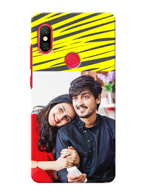 Custom Redmi Note 6 Pro Personalised mobile covers: Yellow Abstract Design