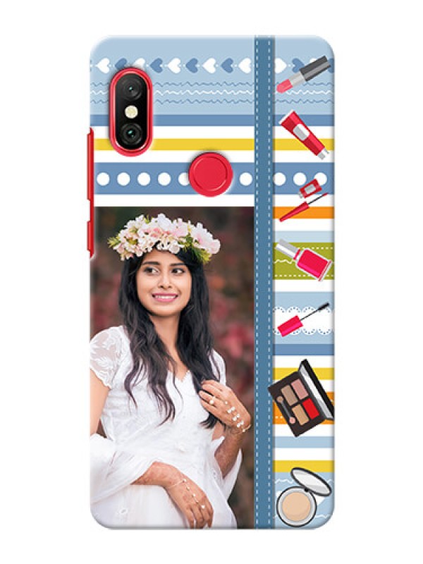 Custom Redmi Note 6 Pro Personalized Mobile Cases: Makeup Icons Design