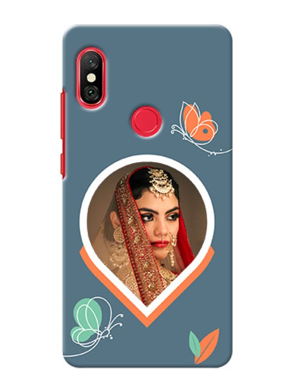 Custom Redmi Note 6 Pro Custom Mobile Case with Droplet Butterflies Design