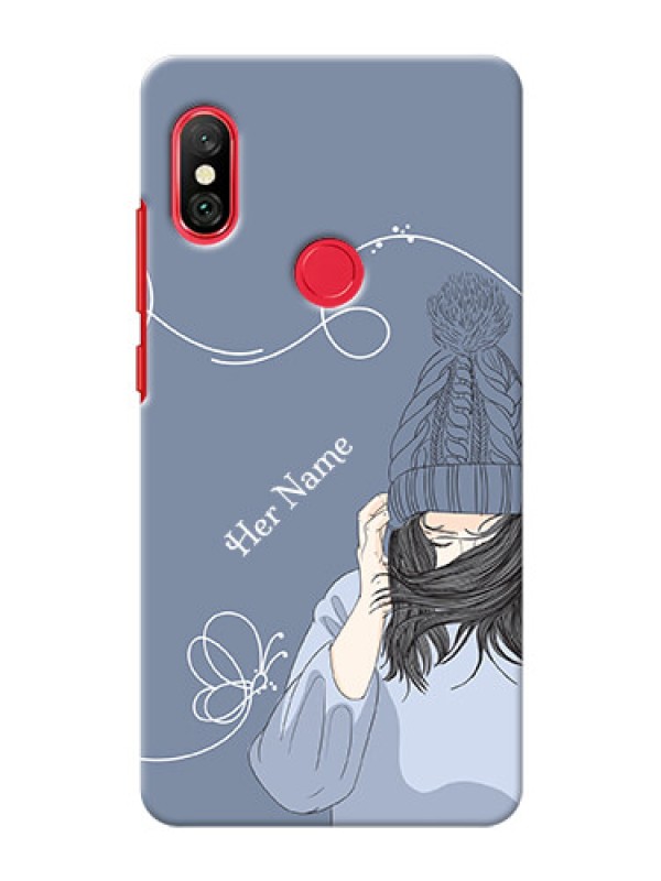 Custom Redmi Note 6 Pro Custom Mobile Case with Girl in winter outfit Design