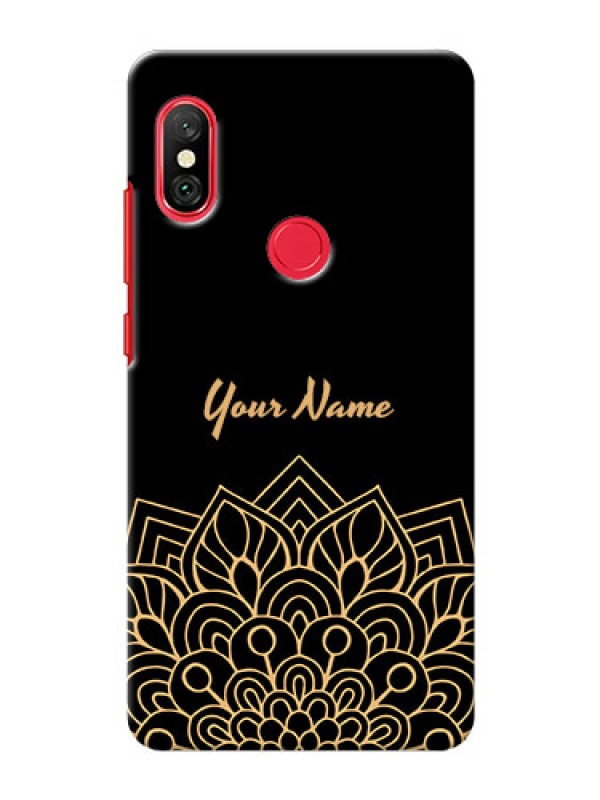 Custom Redmi Note 6 Pro Back Covers: Golden mandala Design