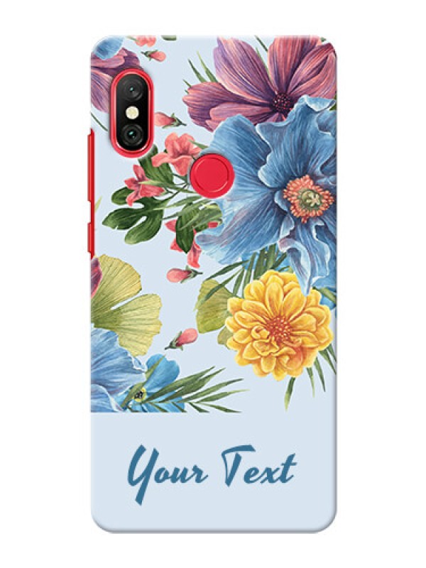 Custom Redmi Note 6 Pro Custom Phone Cases: Stunning Watercolored Flowers Painting Design