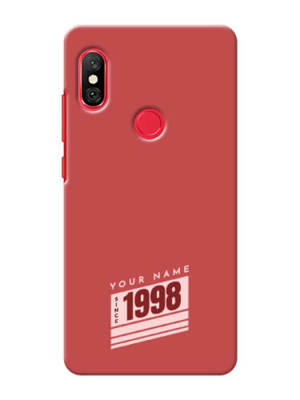 Custom Redmi Note 6 Pro Phone Back Covers: Red custom year of birth Design