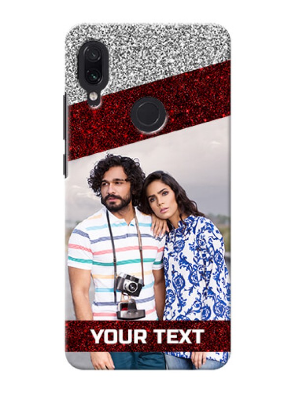 Custom Redmi Note 7 Pro Mobile Cases: Image Holder with Glitter Strip Design