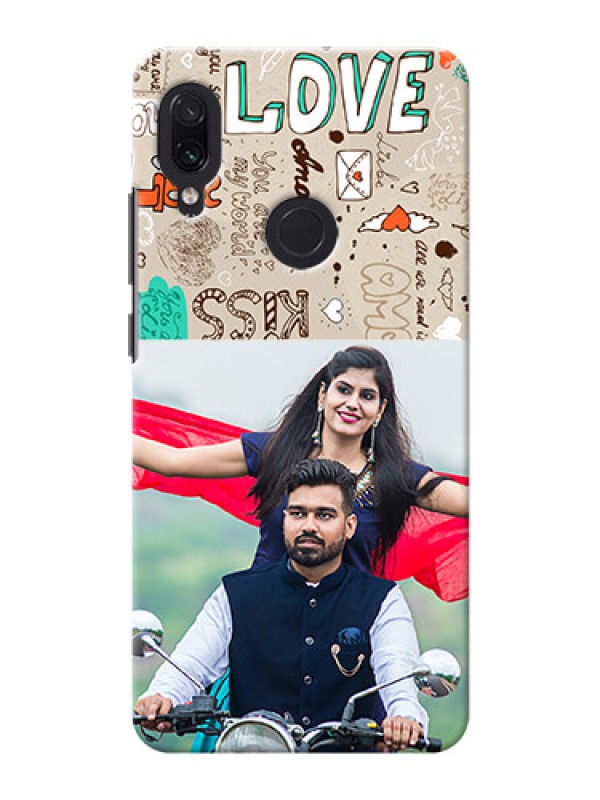 Custom Redmi Note 7 Pro Personalised mobile covers: Love Doodle Pattern 