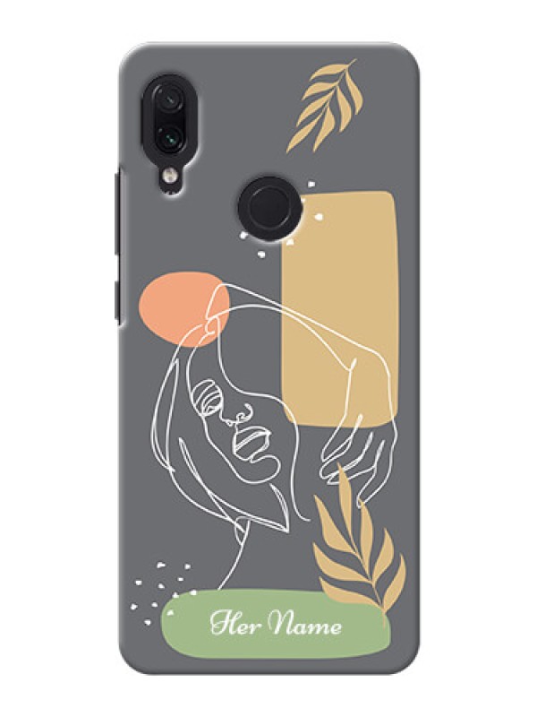 Custom Redmi Note 7 Pro Phone Back Covers: Gazing Woman line art Design