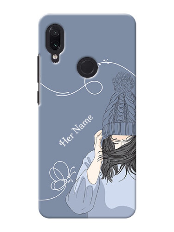 Custom Redmi Note 7 Pro Custom Mobile Case with Girl in winter outfit Design