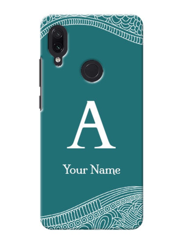 Custom Redmi Note 7 Pro Mobile Back Covers: line art pattern with custom name Design