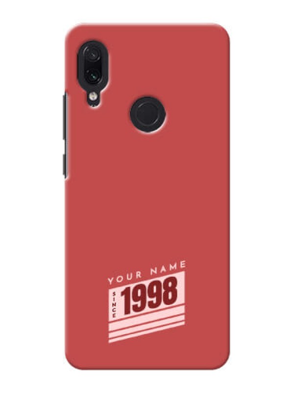 Custom Redmi Note 7 Pro Phone Back Covers: Red custom year of birth Design