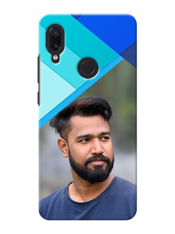 Custom Redmi Note 7 Phone Cases Online: Blue Abstract Cover Design
